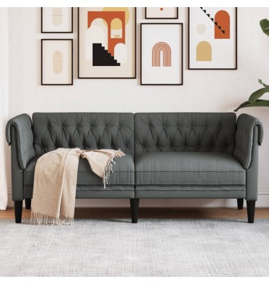  Dvivietė chesterfield sofa, tamsiai pilkos spalvos, audinys - Sofos, sofos-lovos - 1