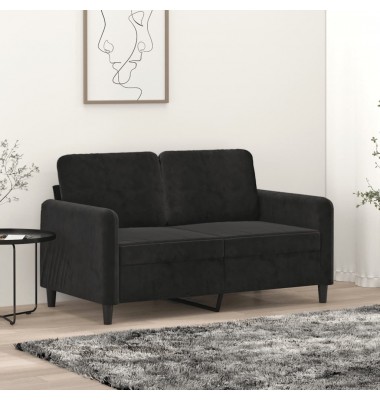  Dvivietė sofa, juodos spalvos, 120cm, aksomas - Sofos, sofos-lovos - 1