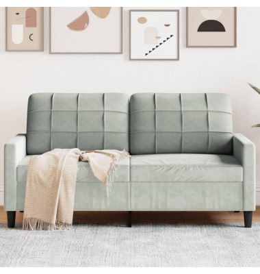  Dvivietė sofa, šviesiai pilkos spalvos, 140cm, aksomas - Sofos, sofos-lovos - 1