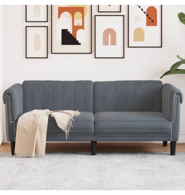  Dvivietė sofa, tamsiai pilkos spalvos, aksomas - Sofos, sofos-lovos - 1