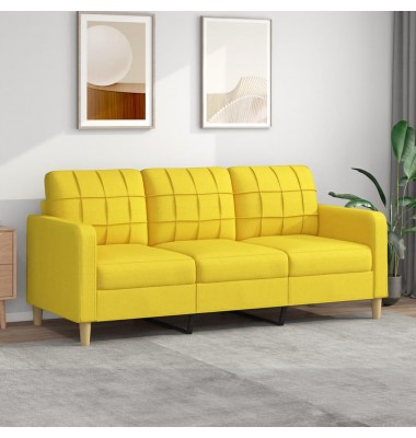  Trivietė sofa, šviesiai geltonos spalvos, 180cm, audinys - Sofos, sofos-lovos - 1