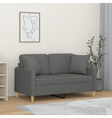  Dvivietė sofa su pagalvėlėmis, tamsiai pilka, 120cm, audinys - Sofos, sofos-lovos - 1