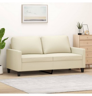  Dvivietė sofa, kreminės spalvos, 140cm, dirbtinė oda - Sofos, sofos-lovos - 1