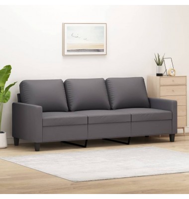  Trivietė sofa, pilkos spalvos, 180cm, dirbtinė oda - Sofos, sofos-lovos - 1