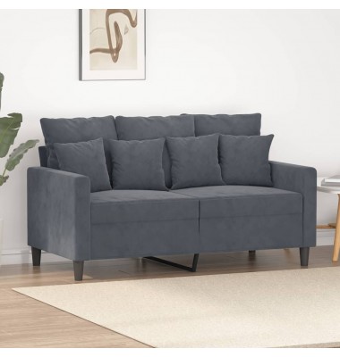  Dvivietė sofa, tamsiai pilkos spalvos, 120cm, aksomas - Sofos, sofos-lovos - 1