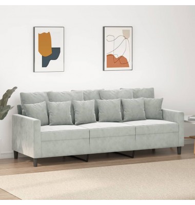  Trivietė sofa, šviesiai pilkos spalvos, 180cm, aksomas - Sofos, sofos-lovos - 1