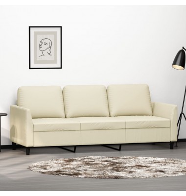  Trivietė sofa, kreminės spalvos, 180cm, dirbtinė oda - Sofos, sofos-lovos - 1