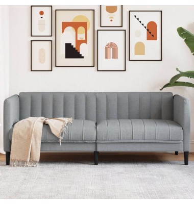  Dvivietė sofa, šviesiai pilkos spalvos, audinys - Sofos, sofos-lovos - 1