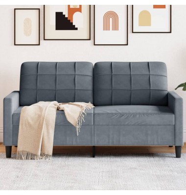  Dvivietė sofa, tamsiai pilkos spalvos, 140cm, aksomas - Sofos, sofos-lovos - 1