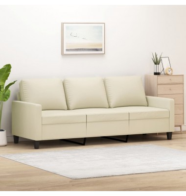  Trivietė sofa, kreminės spalvos, 180cm, dirbtinė oda - Sofos, sofos-lovos - 1