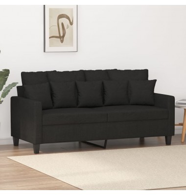  Dvivietė sofa, juodos spalvos, 140cm, audinys - Sofos, sofos-lovos - 1