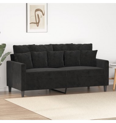  Dvivietė sofa, juodos spalvos, 140cm, aksomas - Sofos, sofos-lovos - 1