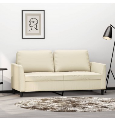  Dvivietė sofa, kreminės spalvos, 140cm, dirbtinė oda - Sofos, sofos-lovos - 1