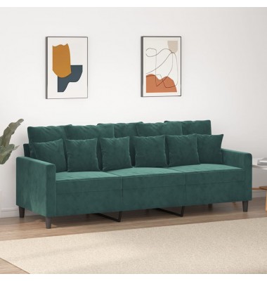  Trivietė sofa, tamsiai žalios spalvos, 180cm, aksomas - Sofos, sofos-lovos - 1