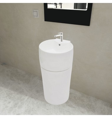 Keramikinis pastatomas vonios praustuvas, baltas, apvalus - Vonios praustuvai - 1