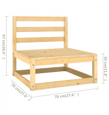  Sodo komplektas su pagalvėlėmis, 9 dalių, pušies mediena - Lauko baldų komplektai - 7