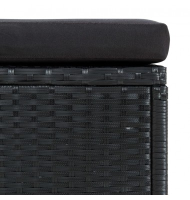  Poilsio komplektas su pagalvėmis, 6 dalių, juodas, poliratanas - Lauko baldų komplektai - 11