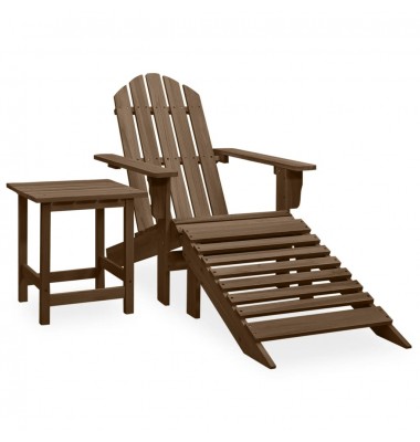 Sodo Adirondack kėdė su otomane ir staliuku, ruda, eglė - Lauko kėdės - 1