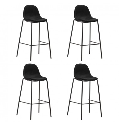  Baro kėdės, 4 vnt., juodos spalvos, audinys - Baro kėdės - 1