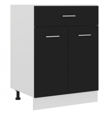  Apatinė spintelė su stalčiumi, juoda, 60x46x81,5cm, MDP - Virtuvės spintelės - 1