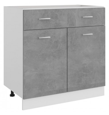  Apatinė spintelė su stalčiumi, betono pilka, 80x46x81,5cm, MDP - Virtuvės spintelės - 1
