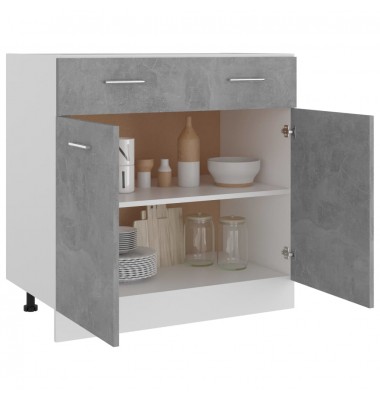  Apatinė spintelė su stalčiumi, betono pilka, 80x46x81,5cm, MDP - Virtuvės spintelės - 4