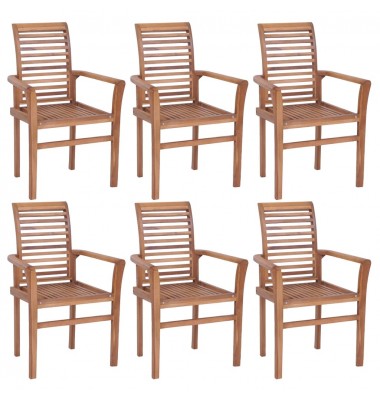  Sudedamos valgomojo kėdės, 6vnt., tikmedžio medienos masyvas - Valgomojo Kėdės - 1