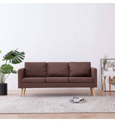  Trivietė sofa, ruda, audinys - Sofos, sofos-lovos - 1