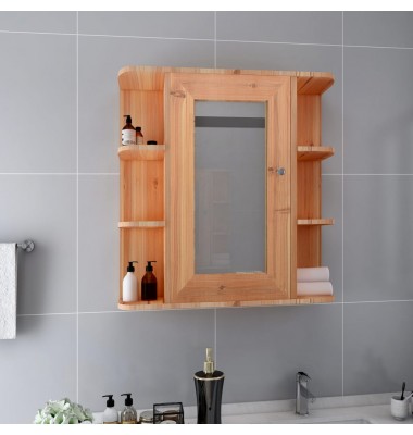  Vonios kambario spintelė su veidrodžiu, ąžuolo, 66x17x63cm, MDF - Vonios spintelės, veidrodžiai - 1
