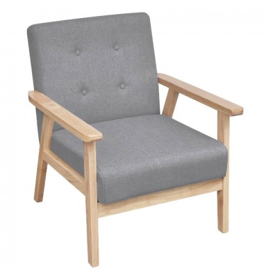  Krėslas, šviesiai pilkas, audinys - Foteliai, krėslai - 1