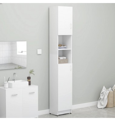 Vonios kambario spintelė, balta, 32x25,5x190cm, MDP - Vonios spintelės, veidrodžiai - 1