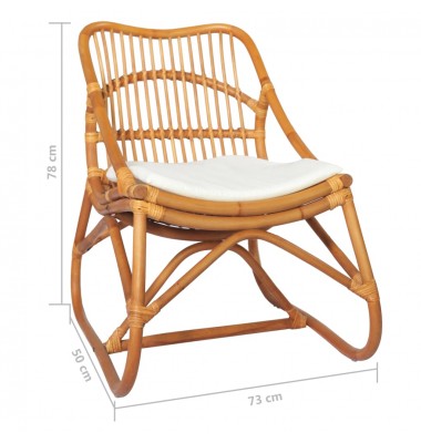  Kėdė, šviesiai rudos spalvos, ratanas ir linas  - Foteliai, krėslai - 6