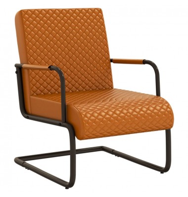  Gembinė kėdė, rudos spalvos, dirbtinė oda - Foteliai, krėslai - 1