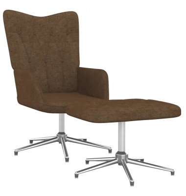  Poilsio kėdė su pakoja, rudos spalvos, audinys - Foteliai, krėslai - 1