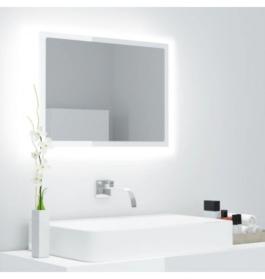  Vonios veidrodis LED, baltas, 60x8,5x37 cm, MDP, blizgus - Vonios spintelės, veidrodžiai - 1