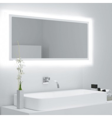  Vonios kambario veidrodis, baltos spalvos, 100x8,5x37 cm, MDP - Vonios spintelės, veidrodžiai - 1