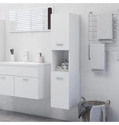 Vonios kambario spintelė, baltos spalvos, 30x30x130cm, MDP - Vonios spintelės, veidrodžiai - 1
