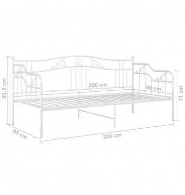 Sofos-lovos rėmas, baltos spalvos, 90x200cm, metalas - Lovos - 10