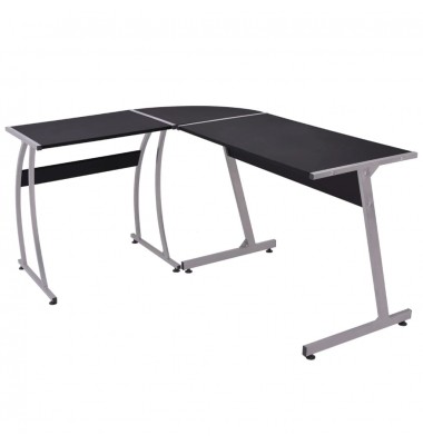  Kampinis rašomasis stalas, L formos, juodas  - Rašomieji stalai - 1