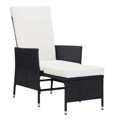  Atlošiama sodo kėdė su pagalvėlėmis, juoda, poliratanas - Lauko kėdės - 2