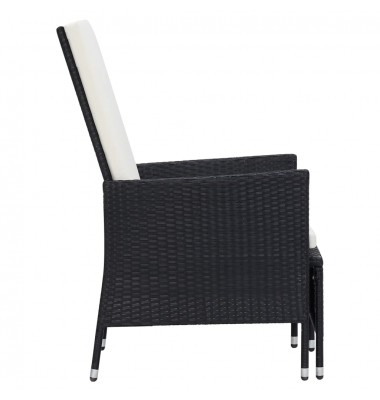  Atlošiama sodo kėdė su pagalvėlėmis, juoda, poliratanas - Lauko kėdės - 4