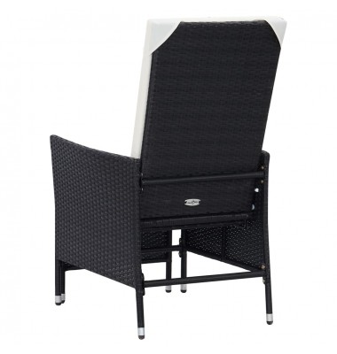  Atlošiama sodo kėdė su pagalvėlėmis, juoda, poliratanas - Lauko kėdės - 6