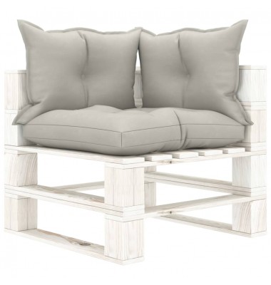  Kampinė sodo sofa iš palečių su taupe pagalvėmis, mediena - Lauko sofos, lovos - 1