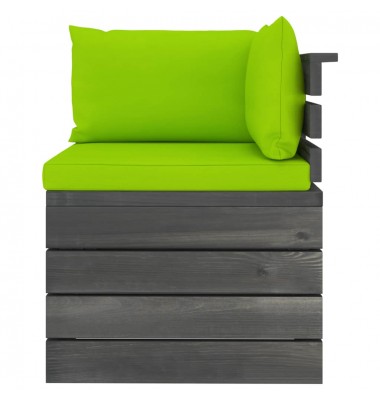  Kampinė sodo sofa iš palečių su pagalvėlėmis, pušies mediena - Moduliniai lauko baldai - 3
