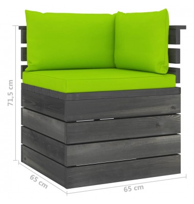  Kampinė sodo sofa iš palečių su pagalvėlėmis, pušies mediena - Moduliniai lauko baldai - 7