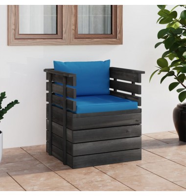  Sodo krėslas su pagalvėlėmis , pušies mediena (315417+315056) - Moduliniai lauko baldai - 1