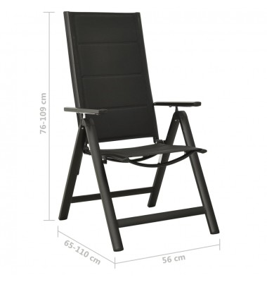  Bistro baldų komplektas, 5 dalių, juodos ir antracito spalvos - Lauko baldų komplektai - 9