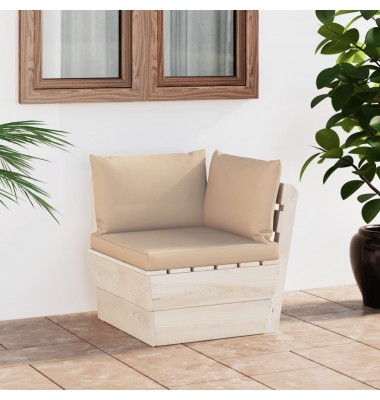  Kampinė sodo sofa iš palečių su pagalvėlėmis, impregnuota eglė - Moduliniai lauko baldai - 1