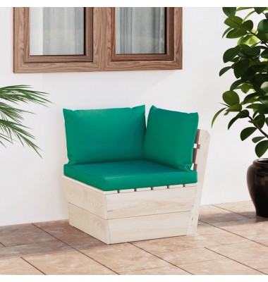  Kampinė sodo sofa iš palečių su pagalvėlėmis, impregnuota eglė - Moduliniai lauko baldai - 1