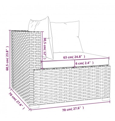  Sodo komplektas su pagalvėlėmis, 5 dalių, rudas, poliratanas - Lauko baldų komplektai - 7